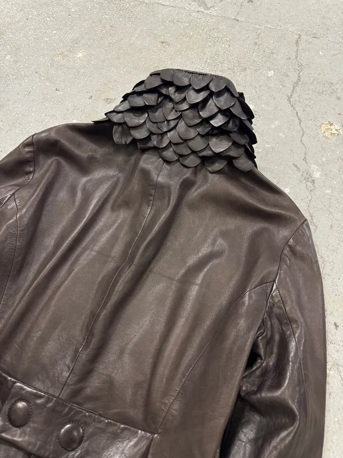 AW2009 Emporio Armani Black Bird Leather Jacket (XS) 5