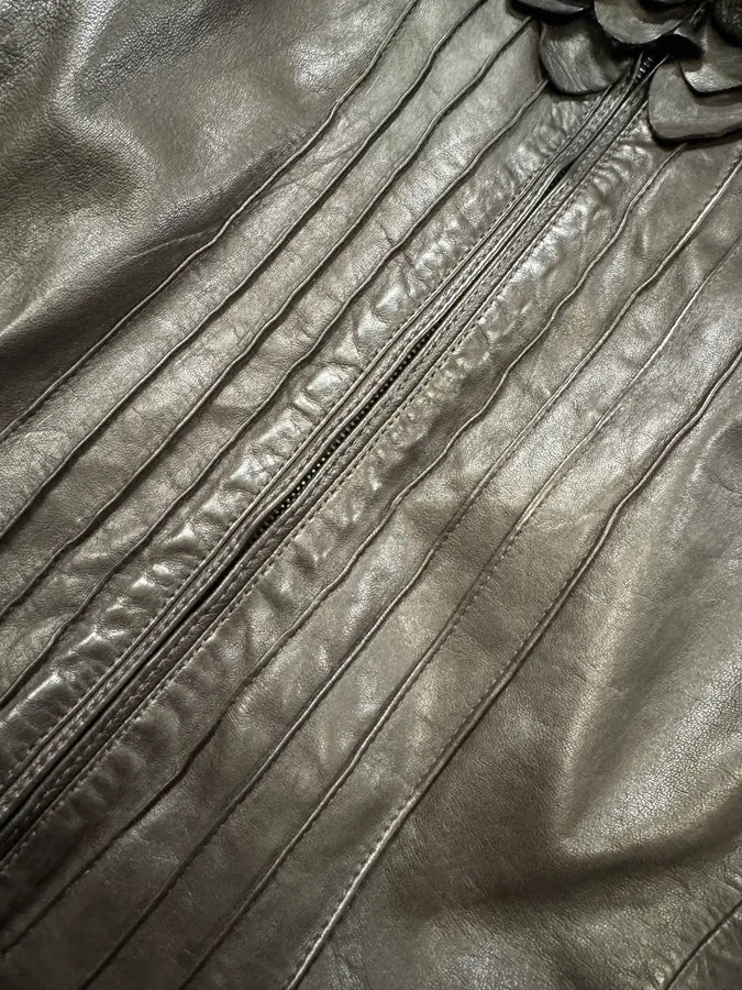 AW2009 Emporio Armani Black Bird Leather Jacket (XS) 6