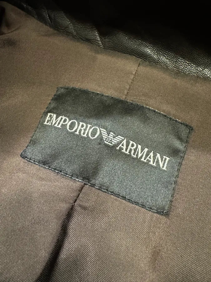 AW2009 Emporio Armani Black Bird Leather Jacket (XS) 9