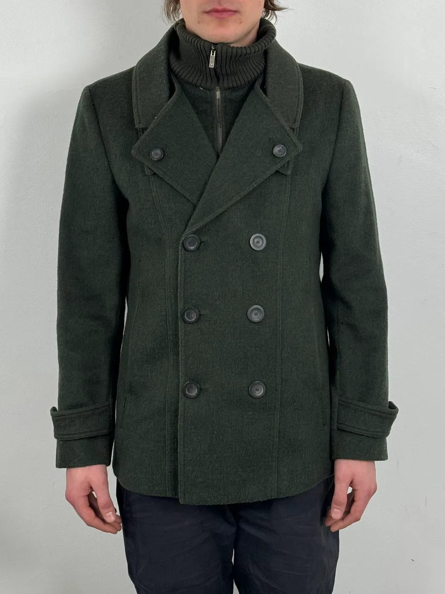 AW2009 Emporio Armani Dark Green Wool Caban Jacket tfkVVUo 2