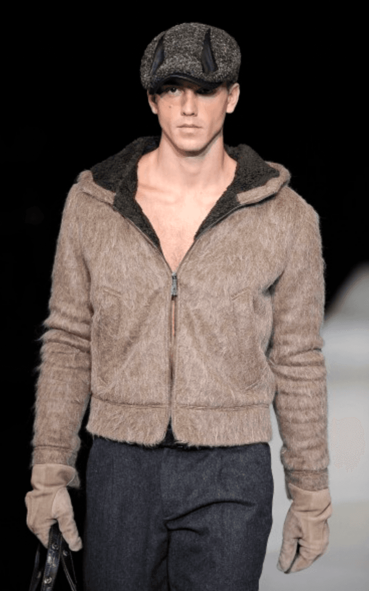 AW2009 Emporio Armani Mohair Beige Faux Fur Hooded Jacket uIINtXk 1