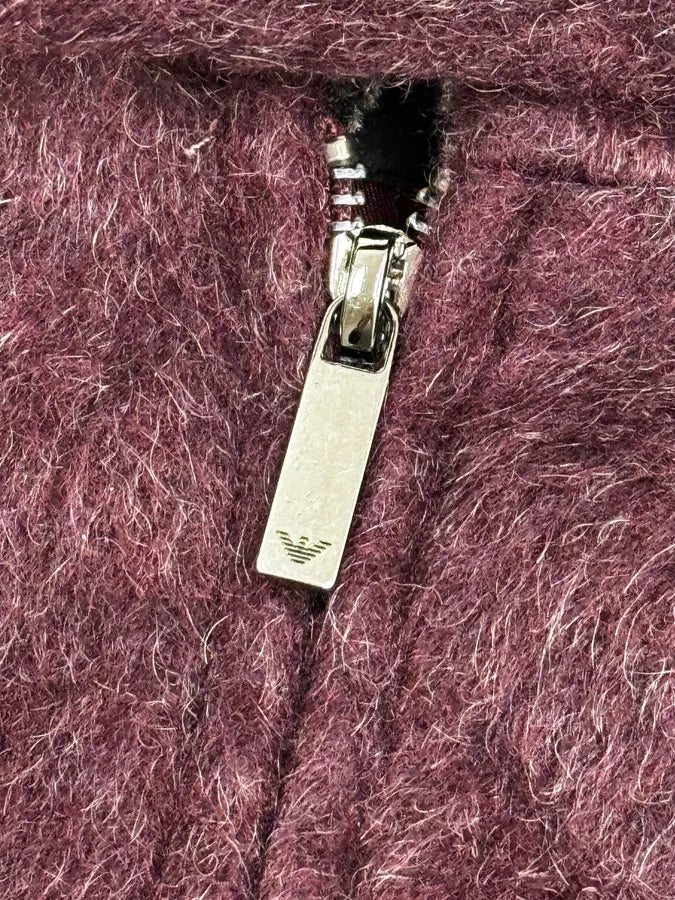 AW2014 Emporio Armani Burgundy Eco Fur Hooded Jacket bLAUeeY 9
