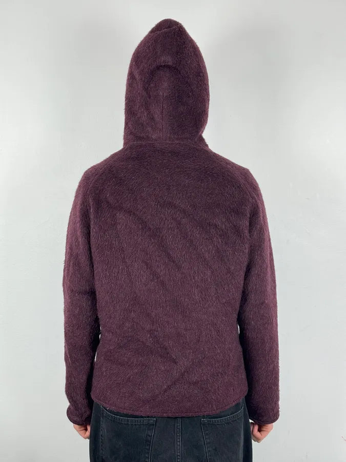 AW2014 Emporio Armani Burgundy Eco Fur Hooded Jacket bLAUeeY 2