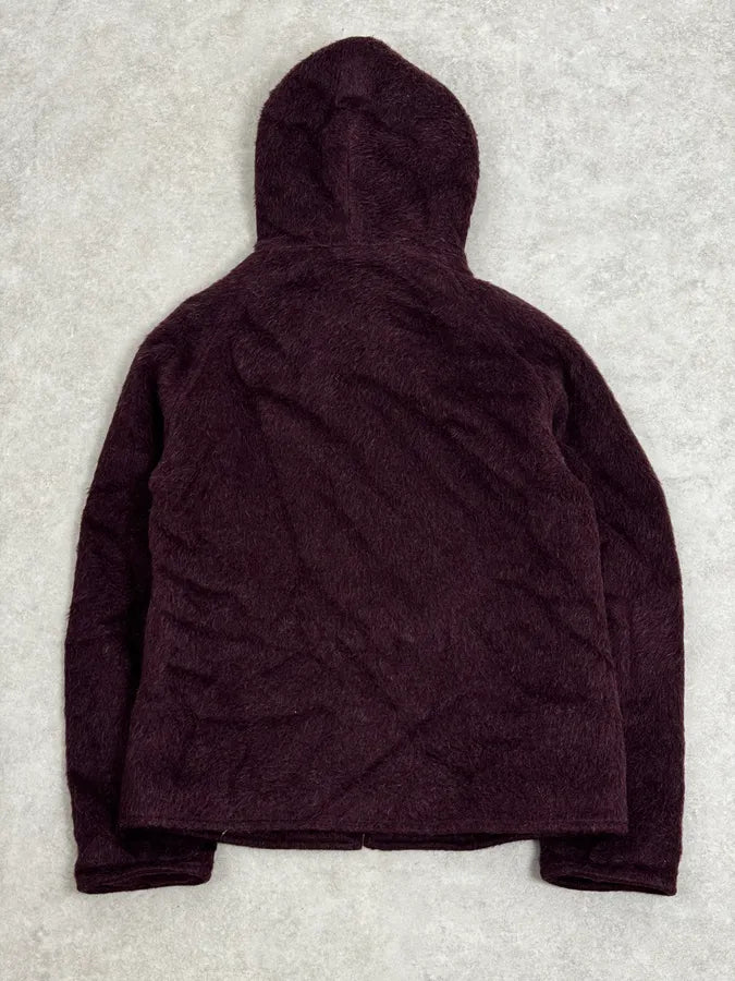 AW2014 Emporio Armani Burgundy Eco Fur Hooded Jacket bLAUeeY 3