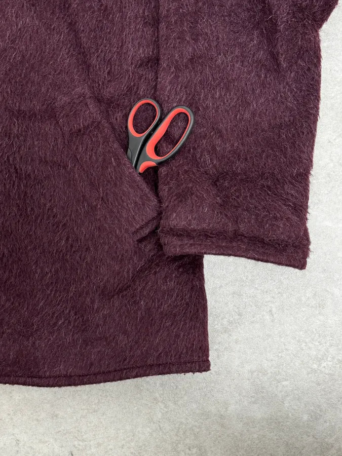 AW2014 Emporio Armani Burgundy Eco Fur Hooded Jacket bLAUeeY 8