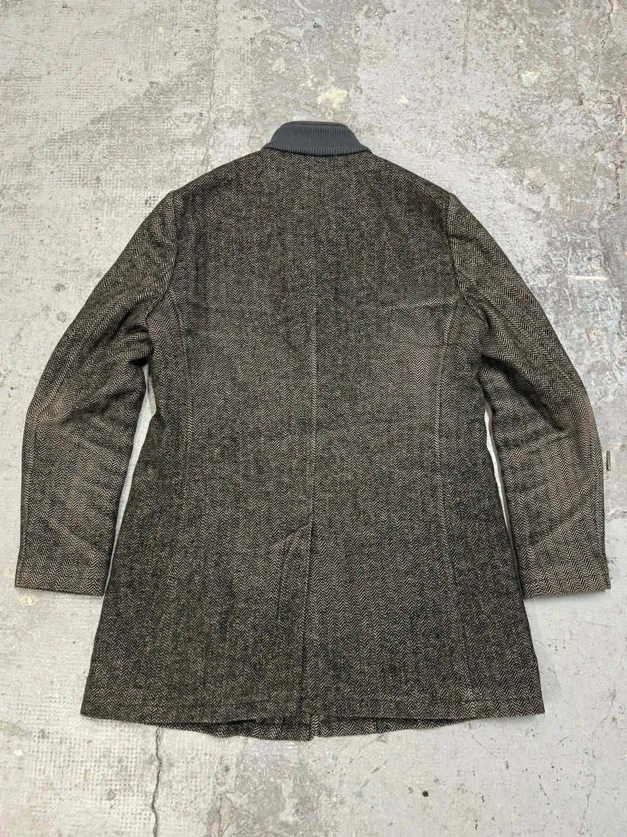 AW2009 Emporio Armani Raw Wool Grey Long Coat vMdqmcU 2