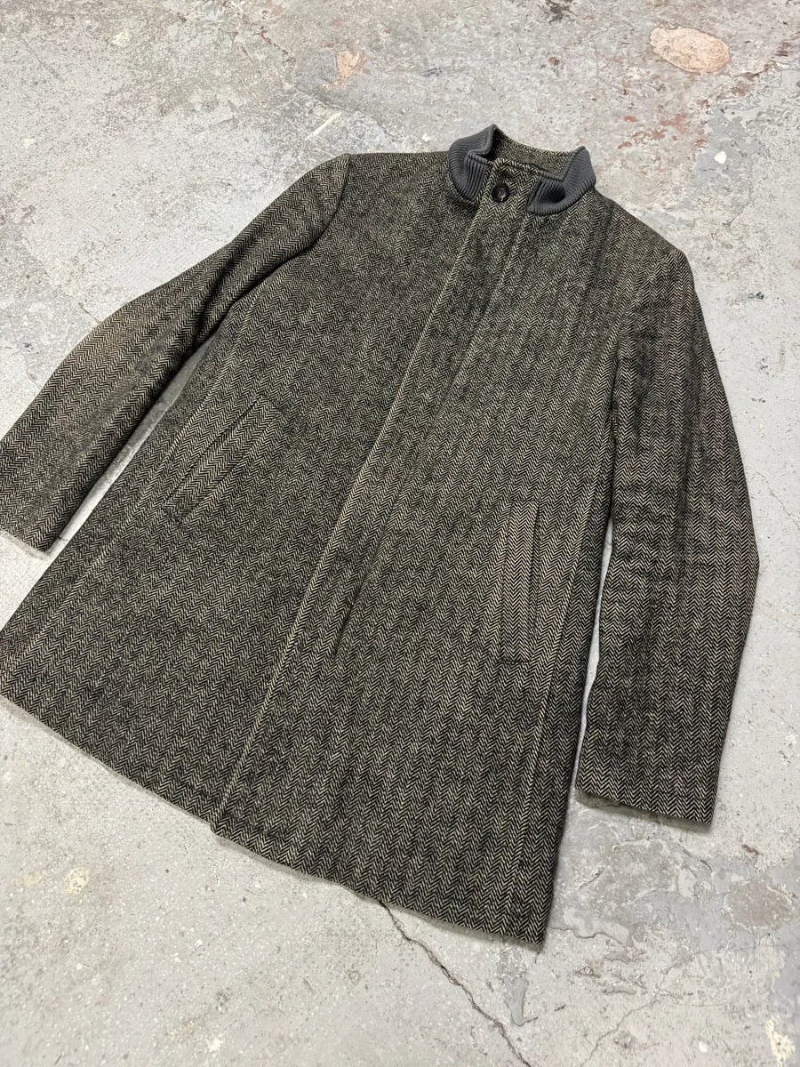 AW2009 Emporio Armani Raw Wool Grey Long Coat vMdqmcU 5