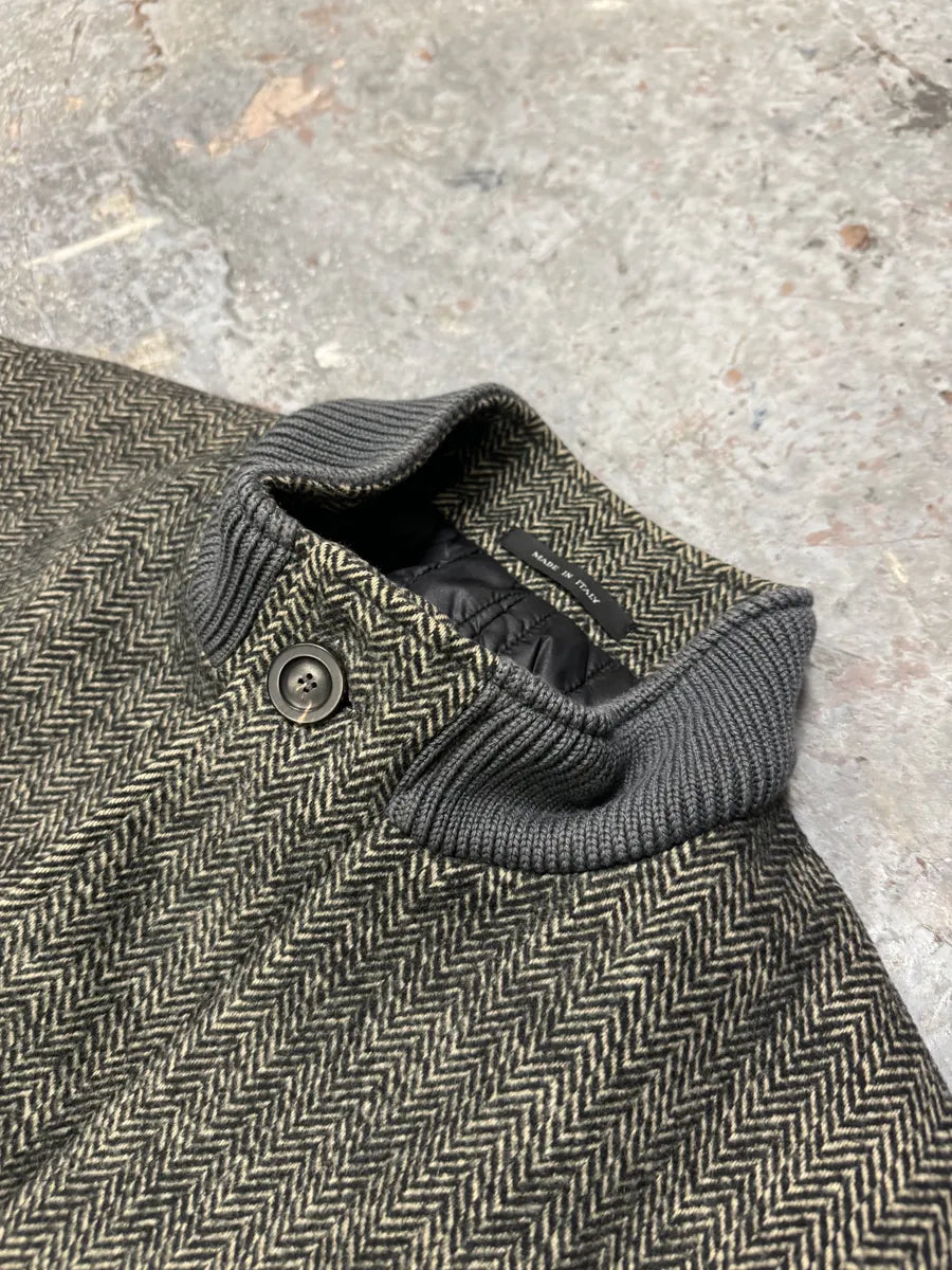 AW2009 Emporio Armani Raw Wool Grey Long Coat vMdqmcU 6