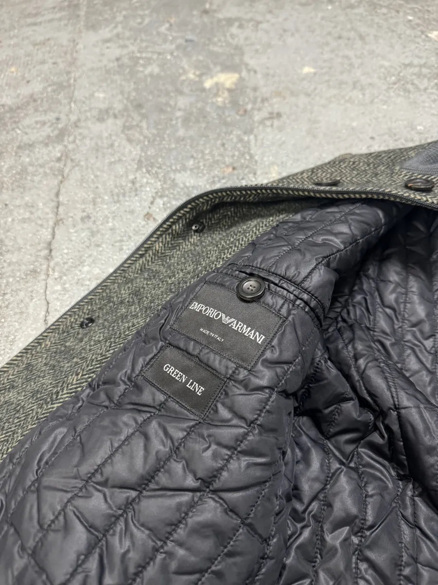 AW2009 Emporio Armani Raw Wool Grey Long Coat vMdqmcU 8