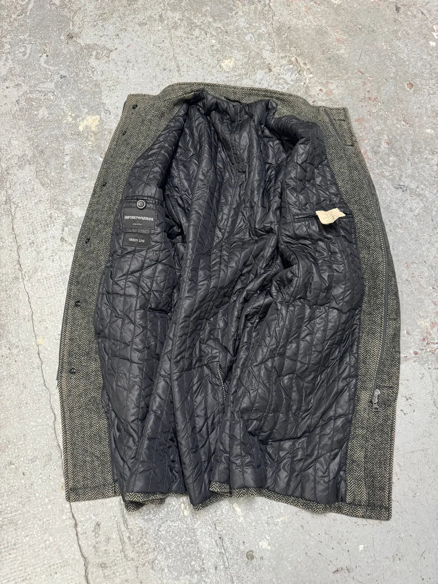 AW2009 Emporio Armani Raw Wool Grey Long Coat vMdqmcU 9