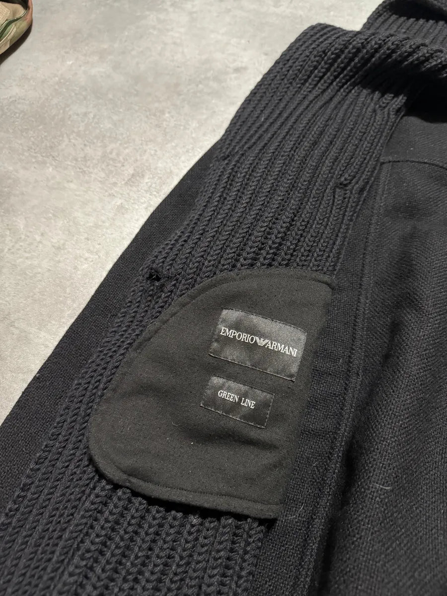 AW2009 Emporio Armani Wool Navy Hooded Naval Buttoned Sweater (S) 5