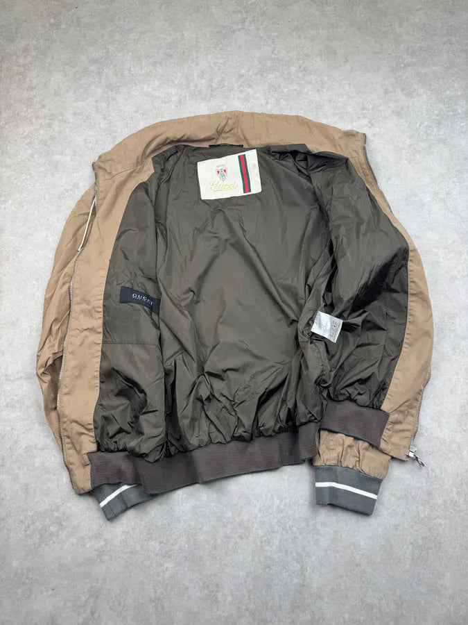 AW2009 Gucci Beige Nylon Logo Stripe Jacket by Frida Giannini CiEWRny 7