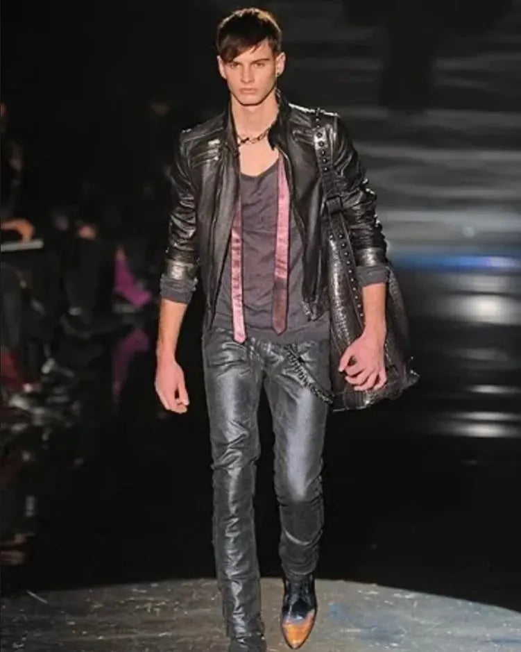 AW2009 Gucci Biker Detachable Sleeves Leather Jacket uKSWtlo 1