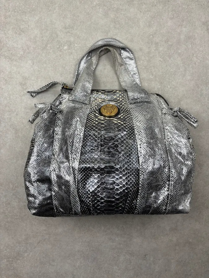 SS2008 Gucci Black & Silver Python Leather Tote Bag by Frida Giannini VCshRkW 5