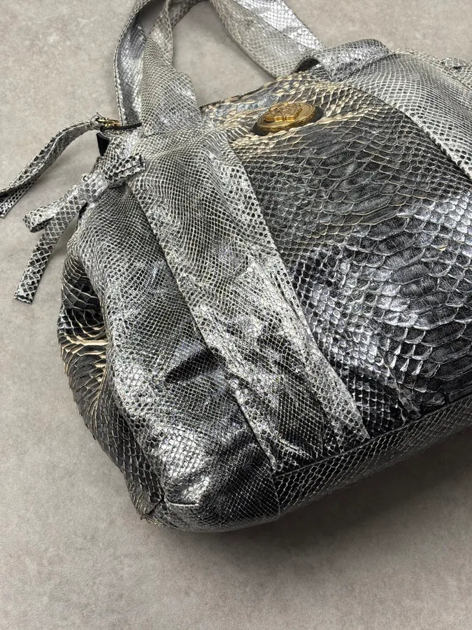 SS2008 Gucci Black & Silver Python Leather Tote Bag by Frida Giannini VCshRkW 9