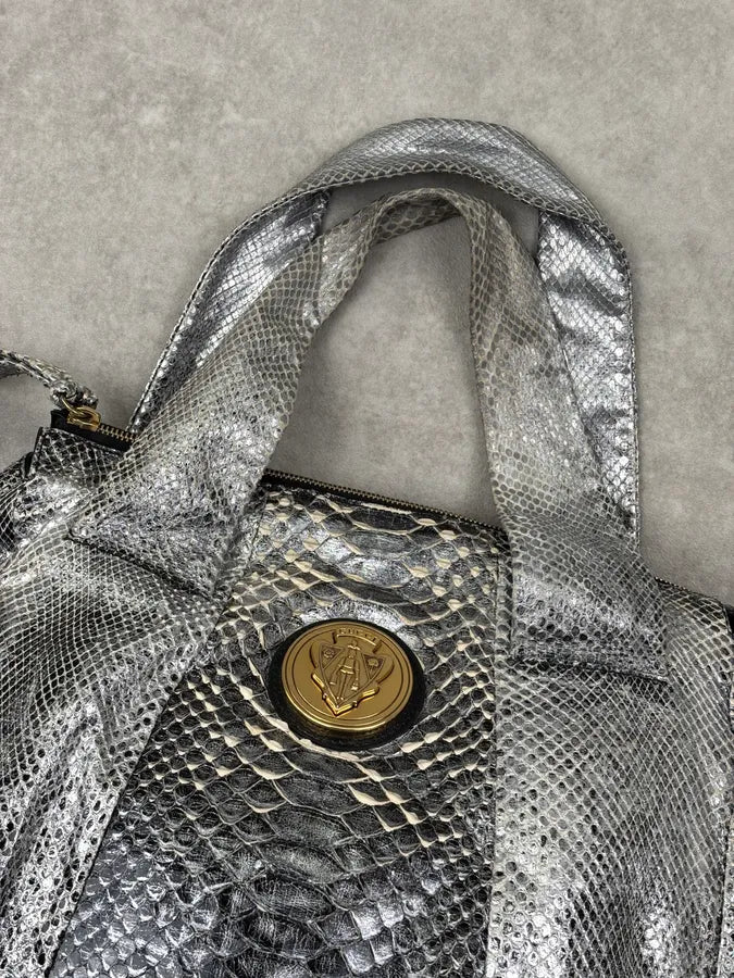 SS2008 Gucci Black & Silver Python Leather Tote Bag by Frida Giannini VCshRkW 6
