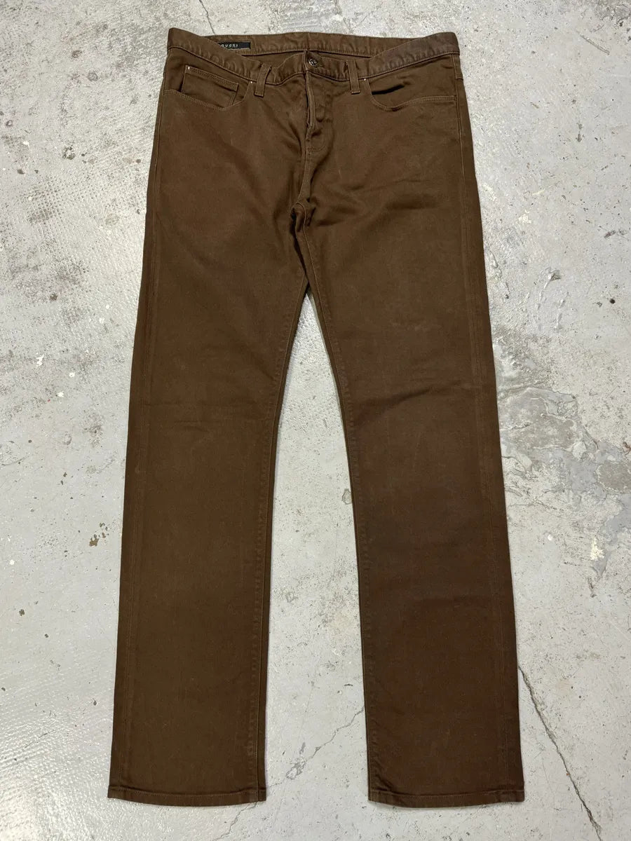 AW2009 Gucci Brown Cozy Regular Jeans flLvcPZ 0