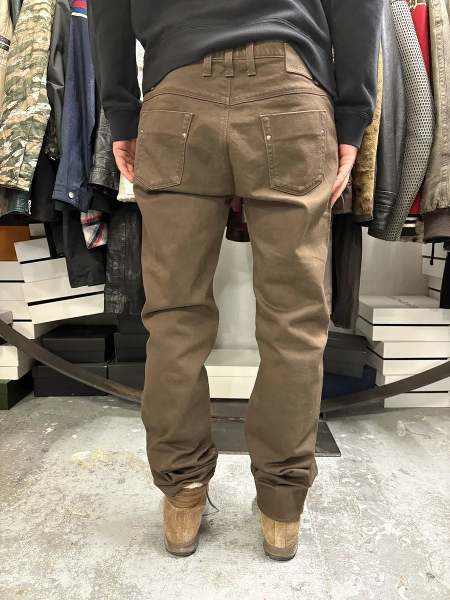 AW2009 Gucci Brown Cozy Regular Jeans flLvcPZ 3