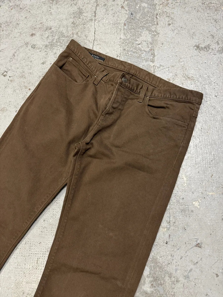 AW2009 Gucci Brown Cozy Regular Jeans flLvcPZ 4