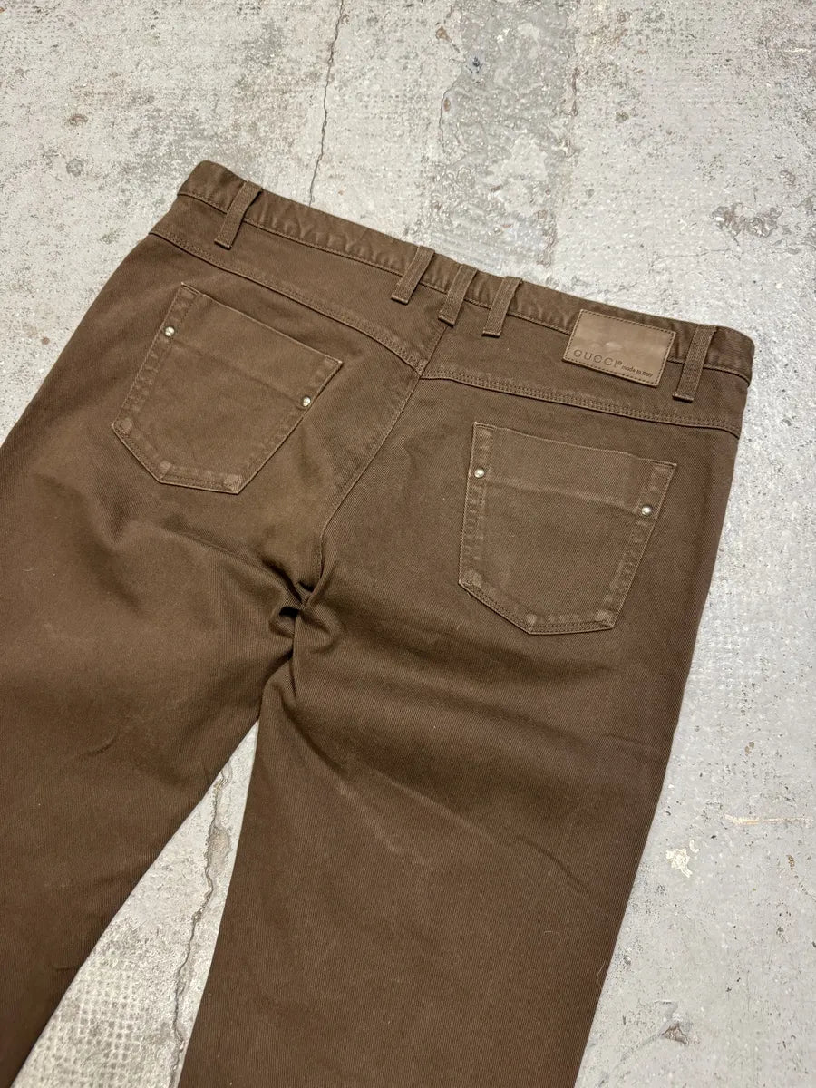 AW2009 Gucci Brown Cozy Regular Jeans flLvcPZ 5