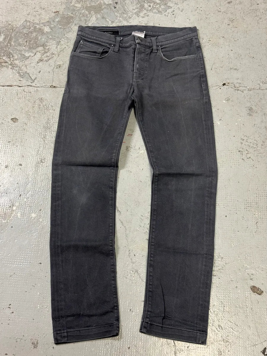 AW2009 Gucci Grey Slim Denim Jeans xmaRzdK 0