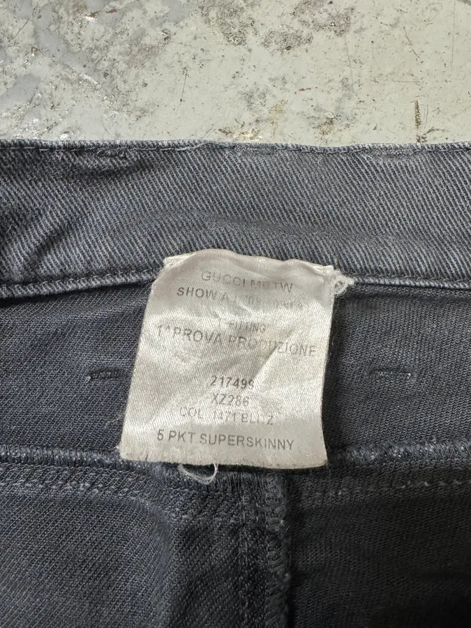 AW2009 Gucci Grey Slim Denim Jeans xmaRzdK 7