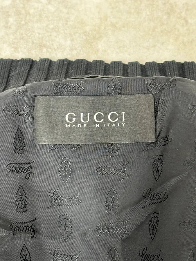 AW2009 Gucci Madonna Black Leather Premium Buttoned Jacket CXRakZN 11
