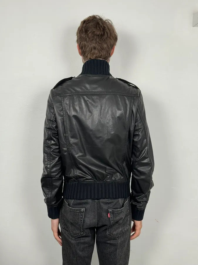 AW2009 Gucci Madonna Black Leather Premium Buttoned Jacket CXRakZN 2