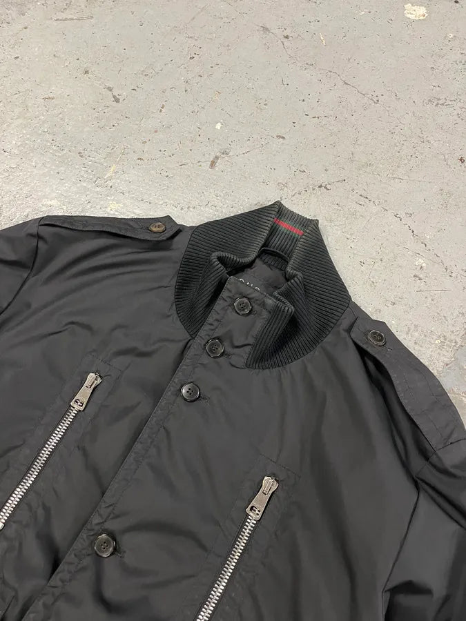 AW2009 Gucci Madonna Military Black Jacket RFsWmUf 4