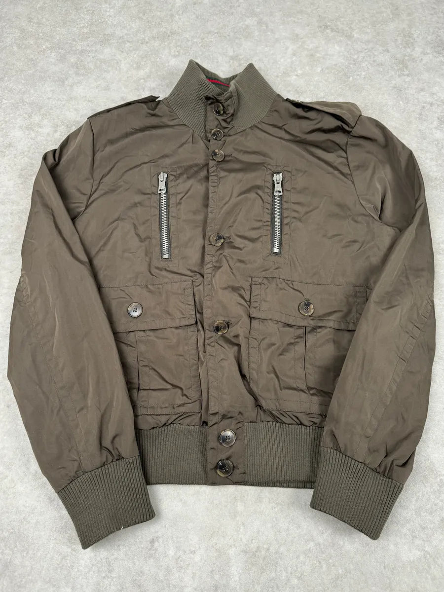 AW2009 Gucci Madonna Olive Green Nylon Jacket NCuKhdC 3