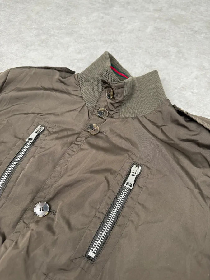 AW2009 Gucci Madonna Olive Green Nylon Jacket NCuKhdC 4