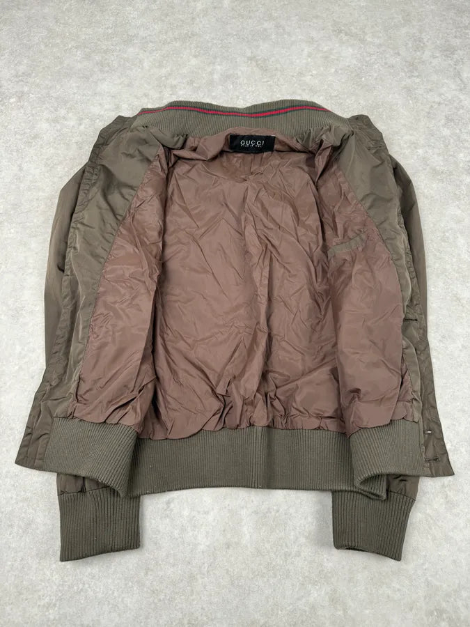 AW2009 Gucci Madonna Olive Green Nylon Jacket NCuKhdC 6