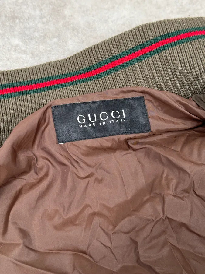 AW2009 Gucci Madonna Olive Green Nylon Jacket NCuKhdC 7