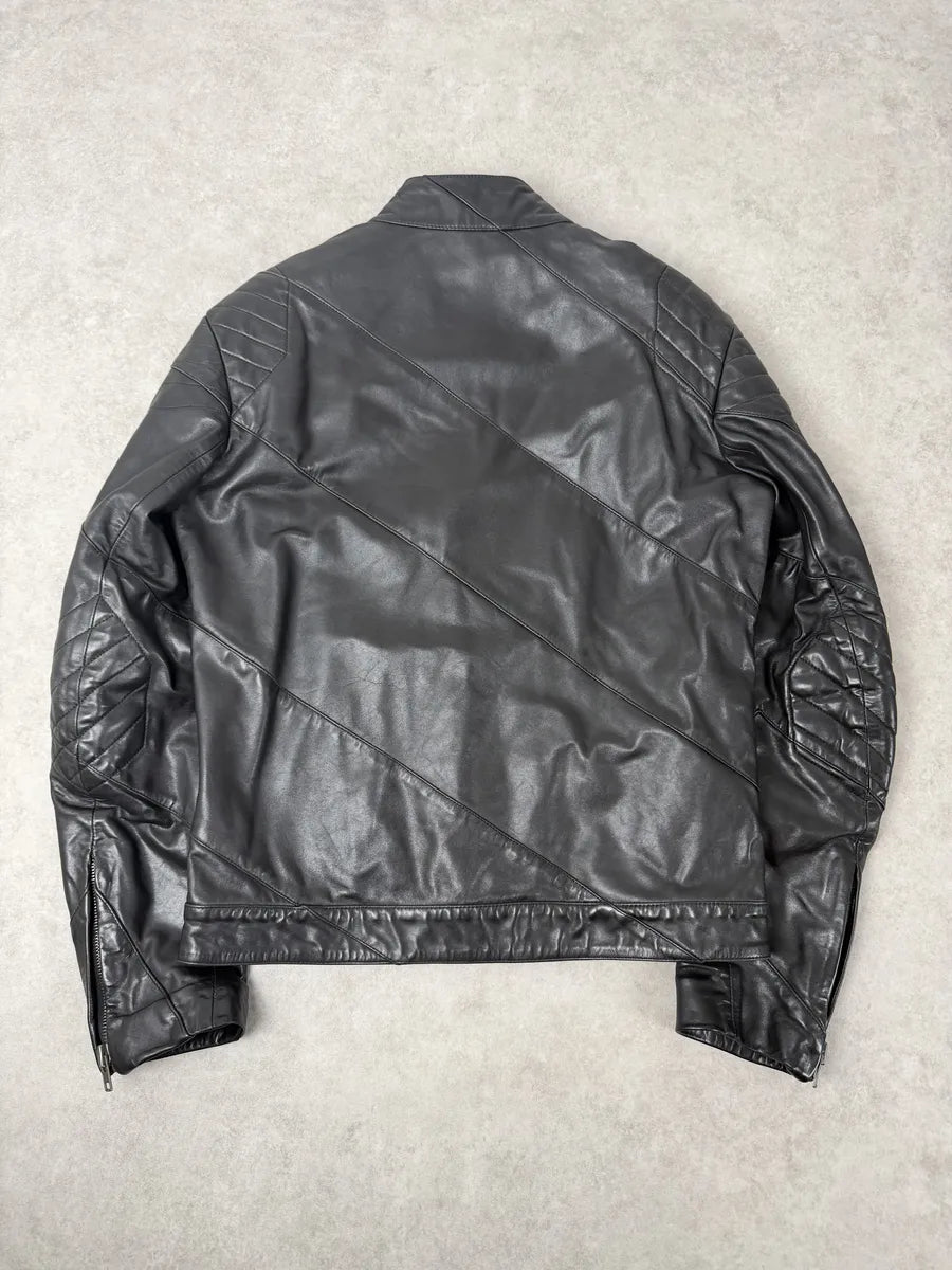 AW2009 Maison Martin Margiela Biker Black Leather Jacket JgSxOXz 1