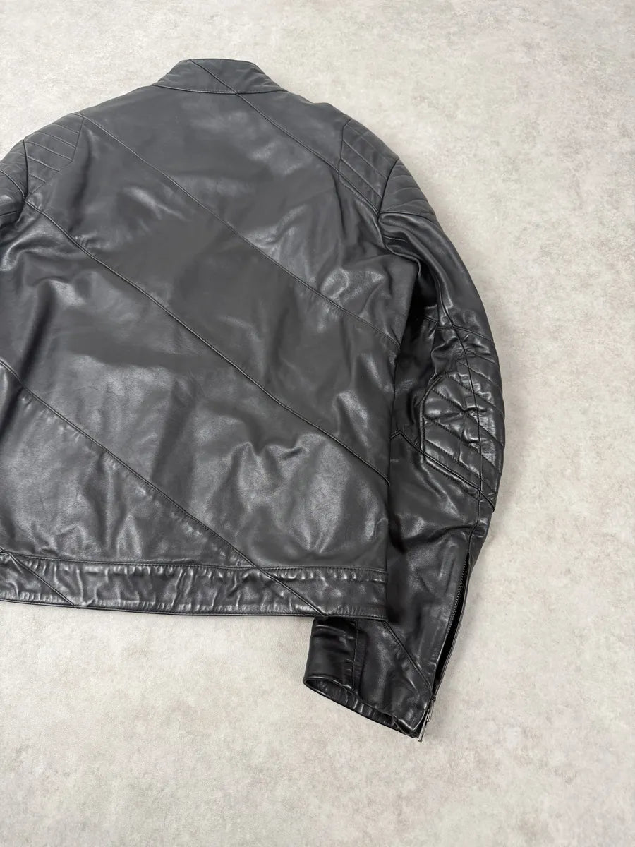 AW2009 Maison Martin Margiela Biker Black Leather Jacket JgSxOXz 2