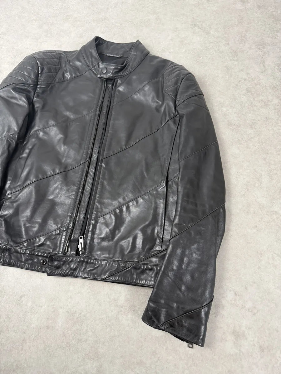 AW2009 Maison Martin Margiela Biker Black Leather Jacket JgSxOXz 3