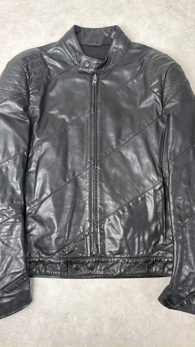AW2009 Maison Martin Margiela Biker Black Leather Jacket JgSxOXz 7