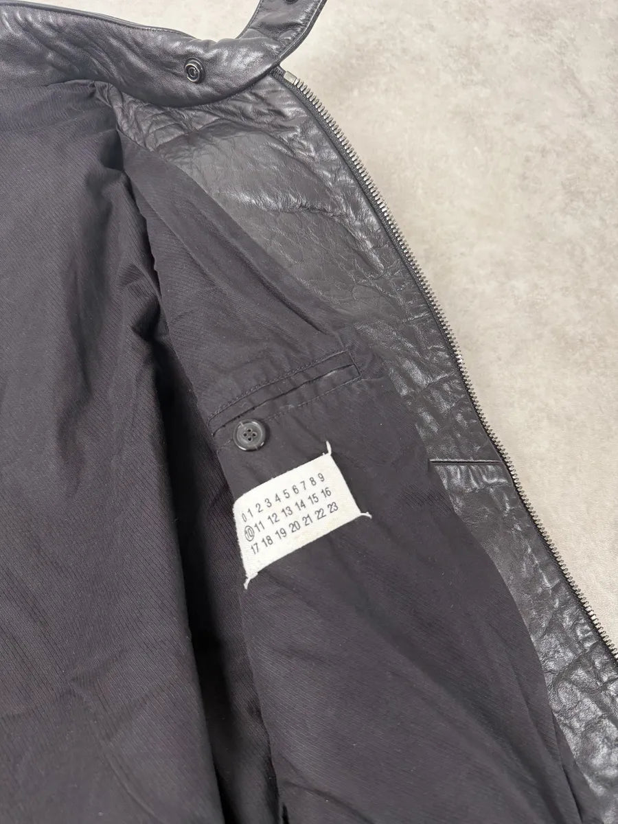 AW2009 Maison Martin Margiela Biker Black Leather Jacket JgSxOXz 9