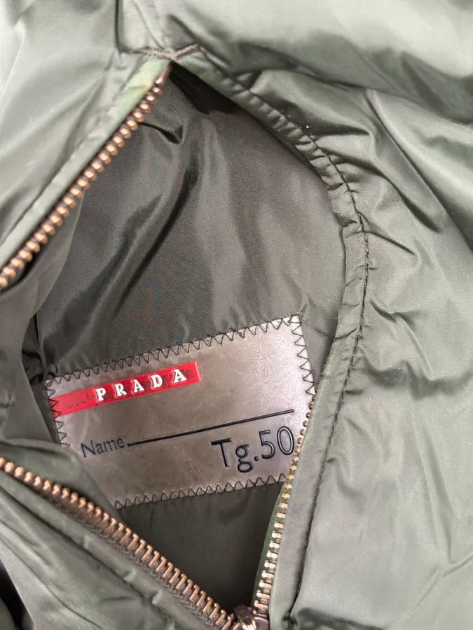 AW2009 Prada Black & Olive Reversible Nylon Linea Rossa Hooded Jacket pyWQlTr 10
