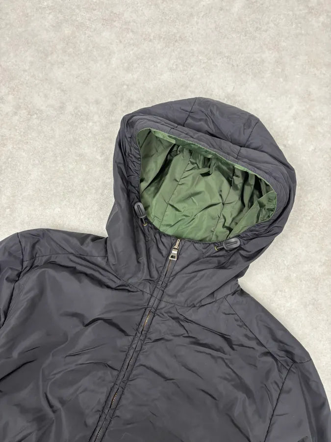 AW2009 Prada Black & Olive Reversible Nylon Linea Rossa Hooded Jacket pyWQlTr 6