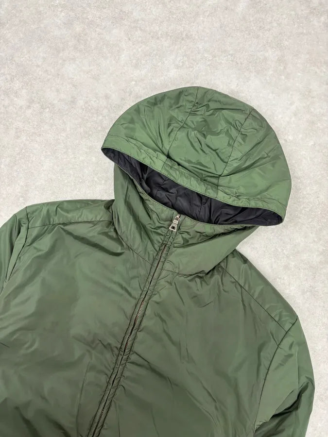 AW2009 Prada Black & Olive Reversible Nylon Linea Rossa Hooded Jacket pyWQlTr 7