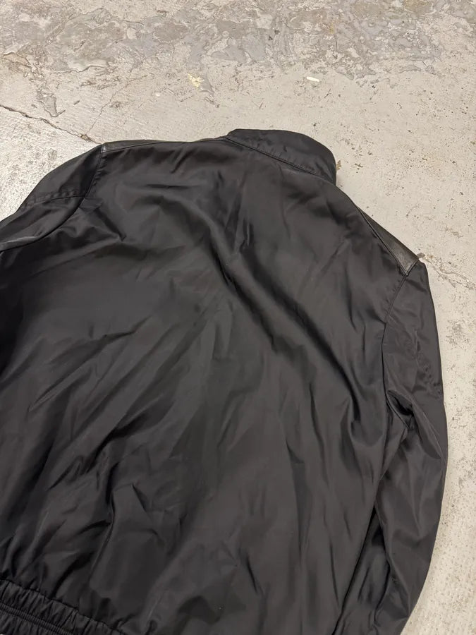 AW2009 Prada Black Leather & Nylon Hybrid Jacket LCxqvNR 2