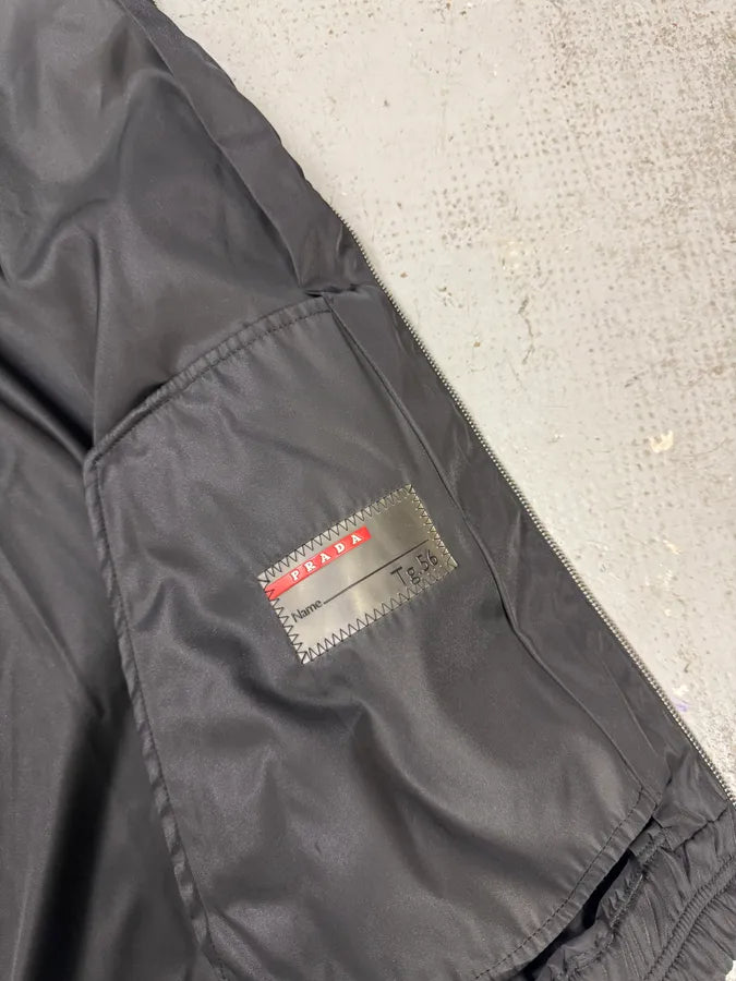AW2009 Prada Black Leather & Nylon Hybrid Jacket LCxqvNR 4