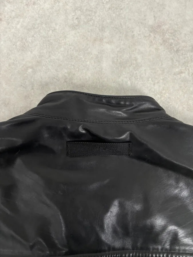 AW2009 Prada Black Padded Leather Biker Jacket cKrrqrQ 6