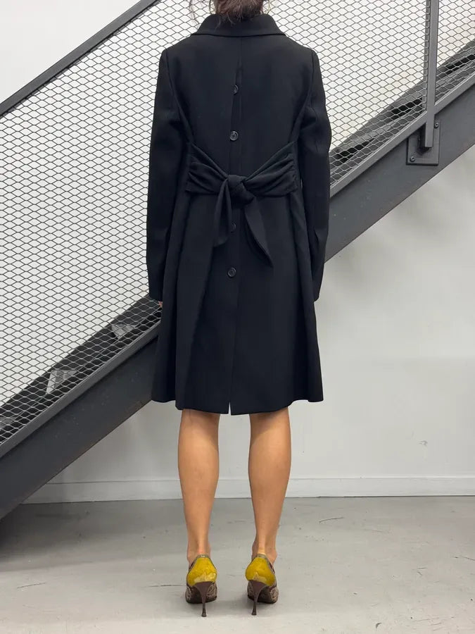 AW2009 Prada Black Wool Asymmetrical Samuraï Coat zmpqyFU 1