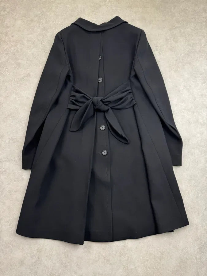 AW2009 Prada Black Wool Asymmetrical Samuraï Coat zmpqyFU 4