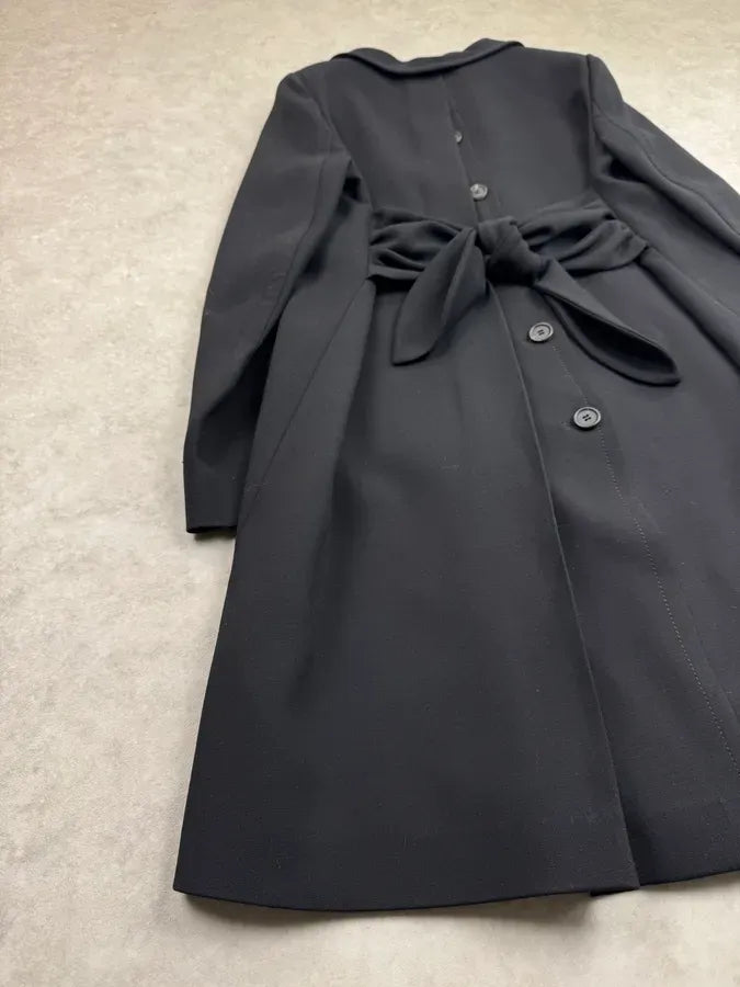 AW2009 Prada Black Wool Asymmetrical Samuraï Coat zmpqyFU 5