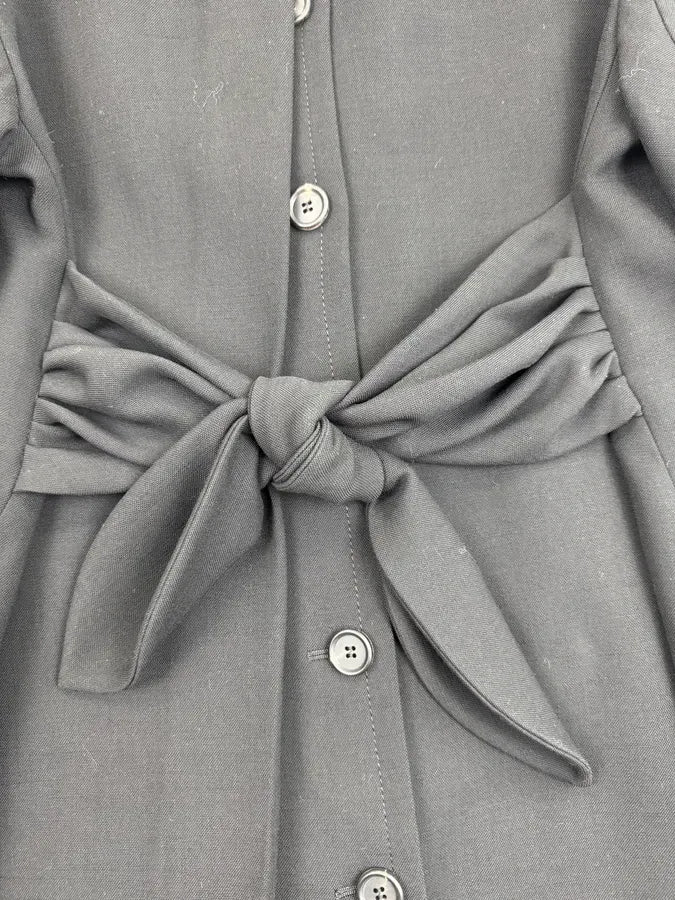 AW2009 Prada Black Wool Asymmetrical Samuraï Coat zmpqyFU 8