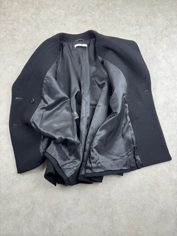 AW2009 Prada Black Wool Buttoned Classy Peacoat Jacket ufeRDME 8