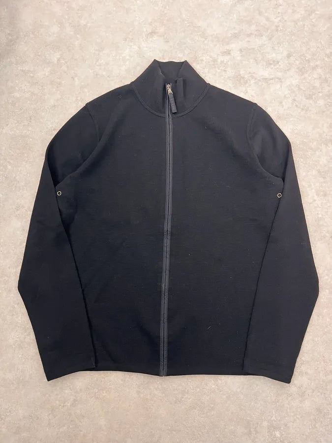 AW2009 Prada Black Wool Linea Rossa Zip-up Sweater XhNcCBG 0